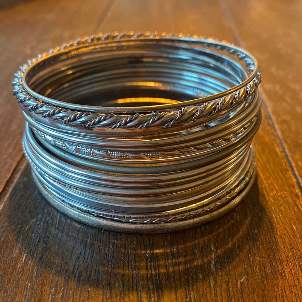 Collected Silver bangle bracelet lot - Picture 4 of 16